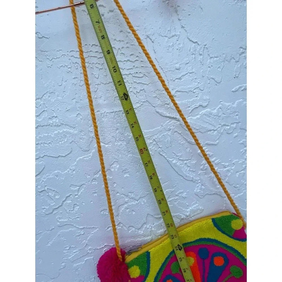 Wayuu Clutch Wallet Long Strap 100% Handmade Crossbody Bag Multi 9"x6" - Picture 3 of 7